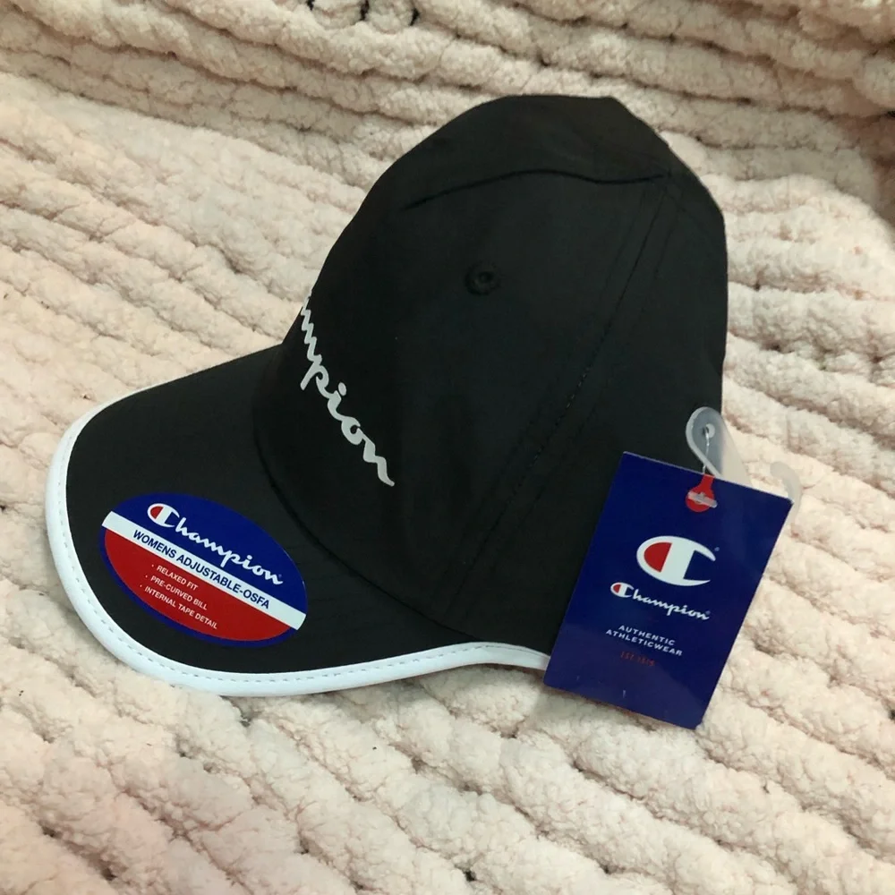 🆕 Champion black adjustable Logo Hat 723